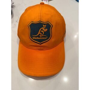 Wallabies Australian Rugby Asics Mens Hat Cap Adjustable One Size Orange